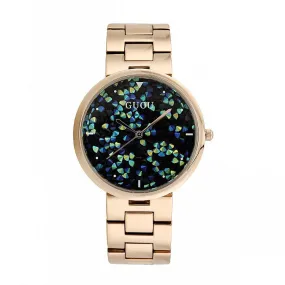 Women's Watch starry sky rhinestone rose gold starry embellishment dial stainless steel strap elegant watch