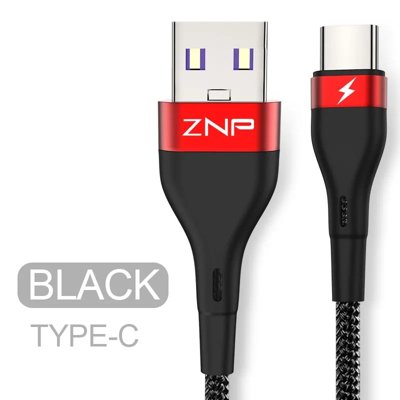 ZNP USB Type C Cable For Samsung S10 S9 S8 A50 Xiaomi Redmi Note 7 Fast Charging USB-C Charger Mobile Phone USBC Type-C Cable