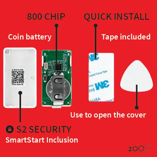 Zooz 800 Series Z-Wave Long Range XS Tilt | Shock Sensor ZSE43 800LR